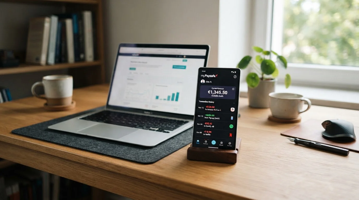 Rozhraní myPaysafe účtu s přehledem výběru výher z casina
