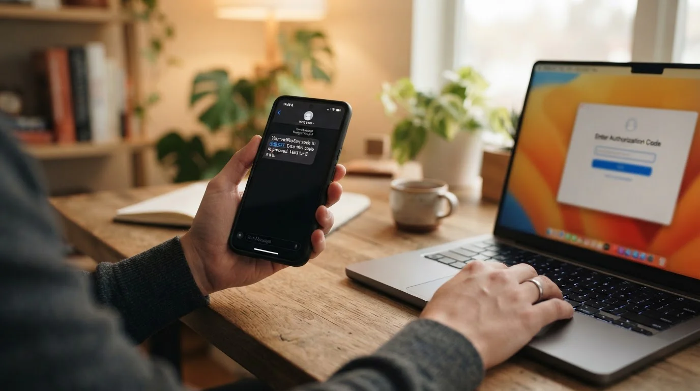 Smartphone zobrazující SMS autorizační kód pro NeteraPay transakci